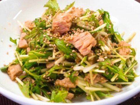 モリモリ食べれる♫水菜とシーチキンのサラダ
